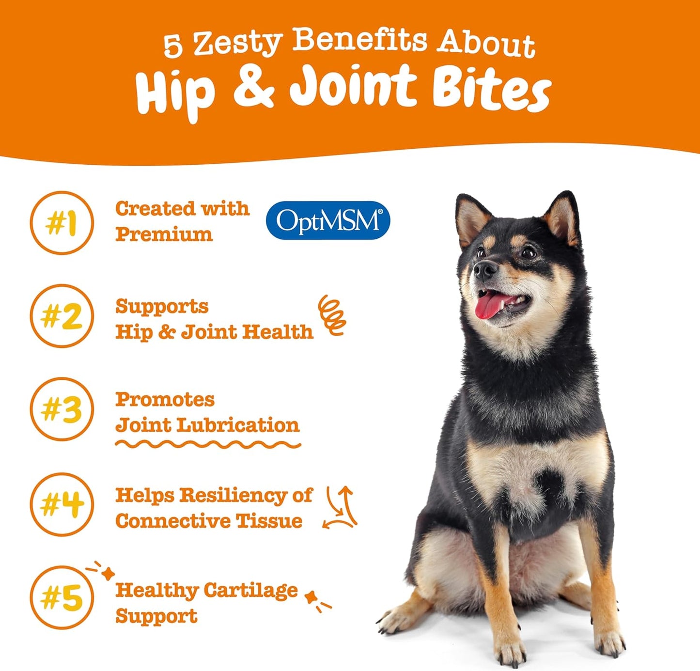 Hip and Joint for Dogs, Glucosamine for Dogs Hip and Joint Supplement with Chondroitin, MSM, Vitamins C & E - Bacon, 90 Count