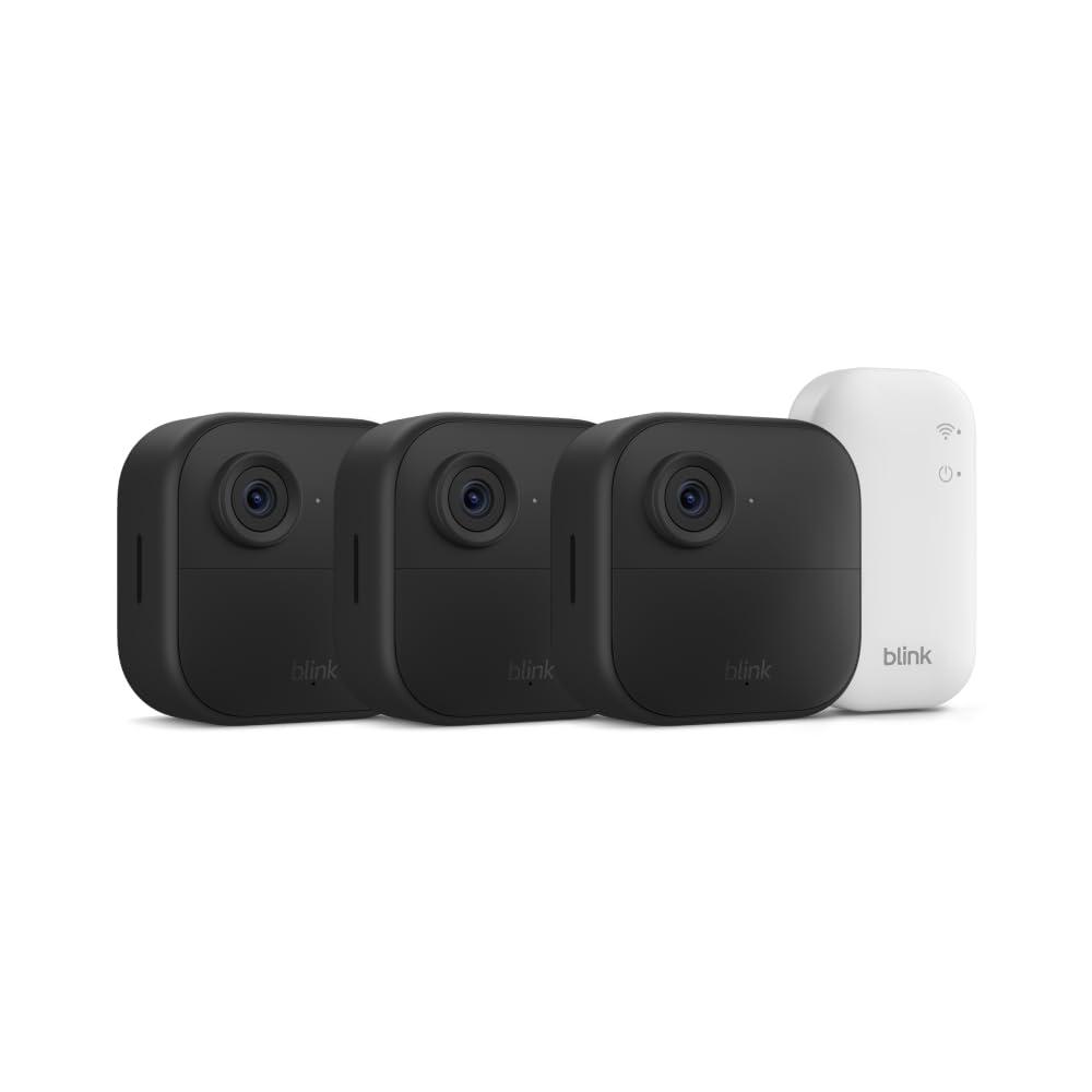 Outdoor 4 (Newest Model) – Wireless Smart Security Camera, Two-Year Battery Life, 1080P HD Day and Infrared Night Live View, Two-Way Talk. Sync Module Core Included – 3 Camera System