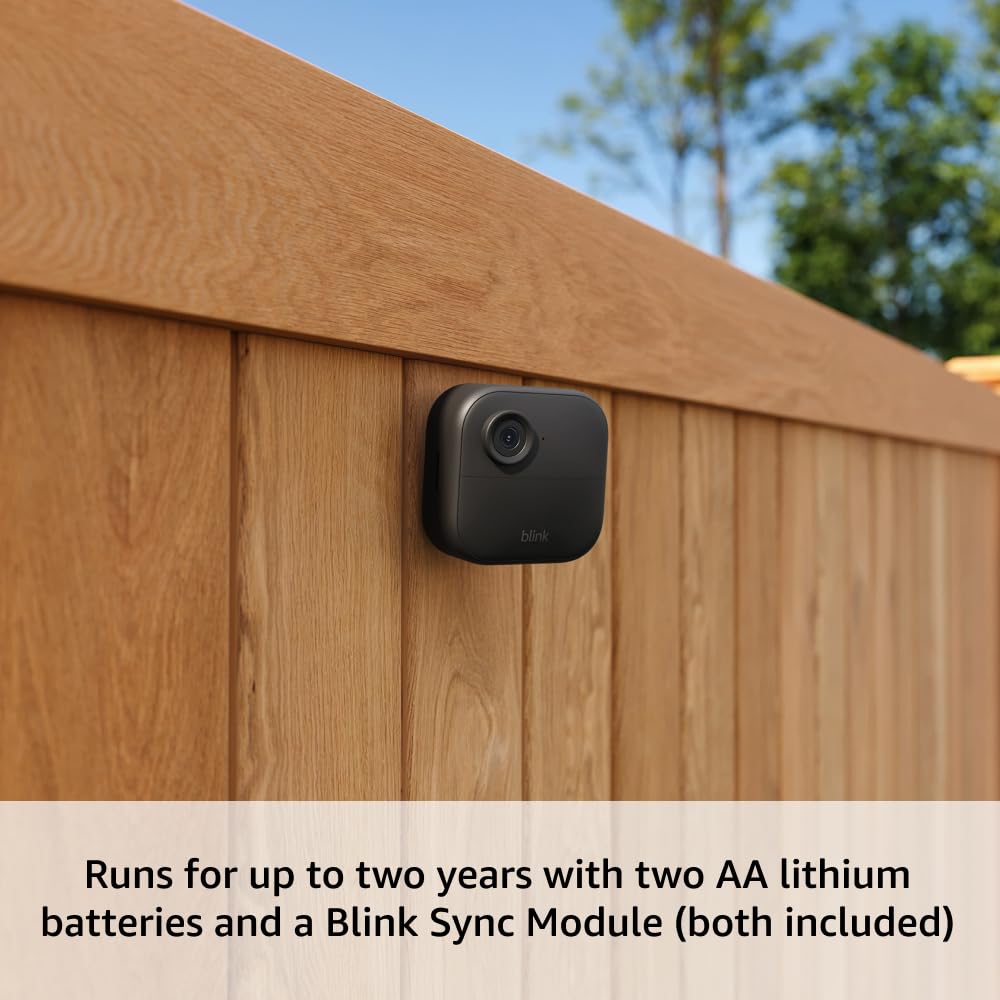 Outdoor 4 (Newest Model) – Wireless Smart Security Camera, Two-Year Battery Life, 1080P HD Day and Infrared Night Live View, Two-Way Talk. Sync Module Core Included – 3 Camera System