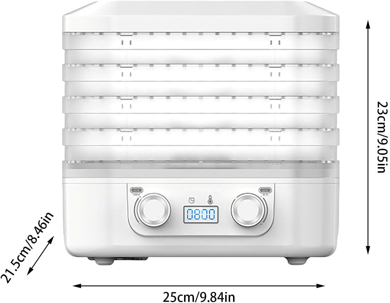 Food Dryer Machine for Home, 2025 New Digital Dryer,Food Dehydrator and Dried Machines with 5 Trays, Digital Adjustable Timer (White)