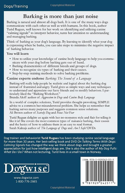 Barking: the Sound of the Language (Dogwise Training Manual)