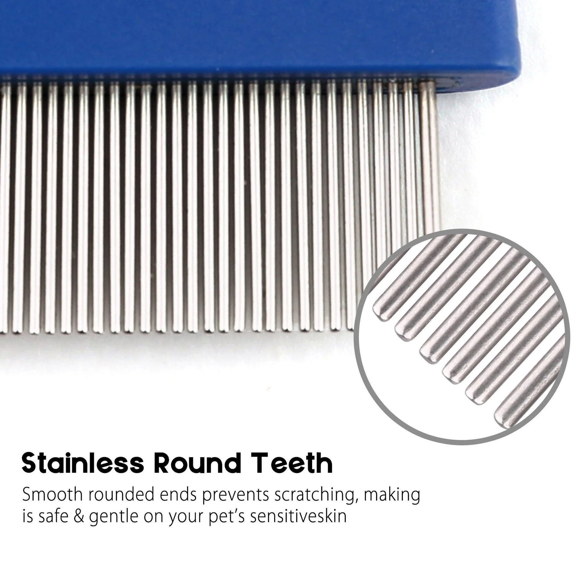 Prime Pets Flea Comb for Cat Dog, Stainless Steel Pet Hair Removal Comb