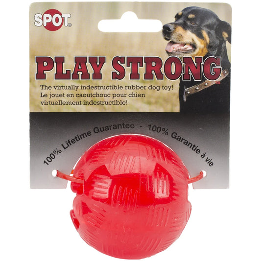 Spot Play Strong Rubber Ball Dog Toy - Red 2.5 Diameter