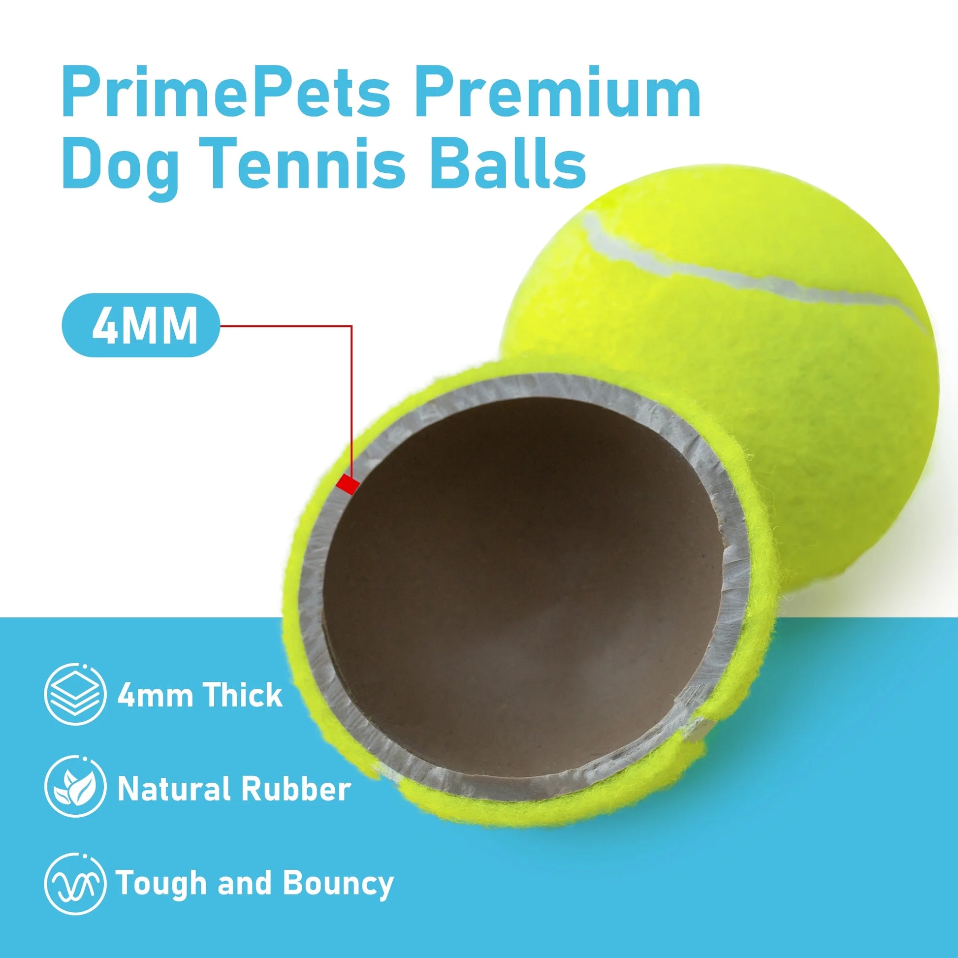 Tennis Balls for Dog, 3Pc High Elasticity Practice Tennis Ball for Pet Training, Fetching